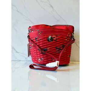 Lug Quilted Red Bouquet Floral Crossbody Bag Red NWT